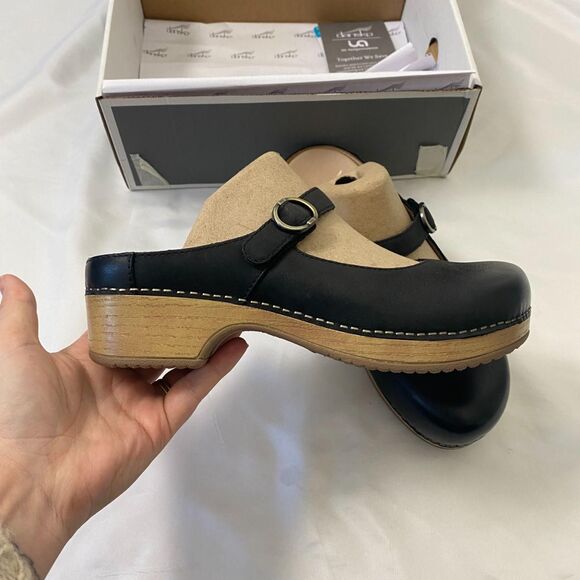 NIB Dansko Bria Burnished Nubuck Black Mary Jane Clogs Mules EU 37 US 6.5 - US 7 - Picture 3 of 8
